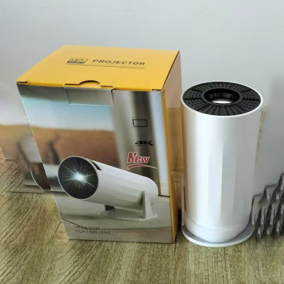 2025 Barrel Projector Android 11 System Bluetooth 5g Dual-Band Support High-Definition Decoding Projection Audio-Visual Projector