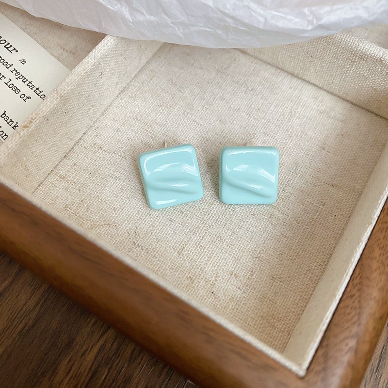 16 # Aguja de plata-Azul-Cuadrado