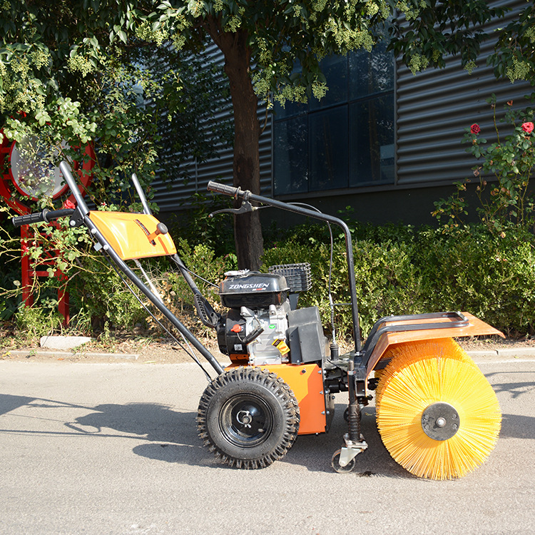 前置滚刷式扫雪机 冬季道路越野多功能除雪车 手扶式双轮除雪机