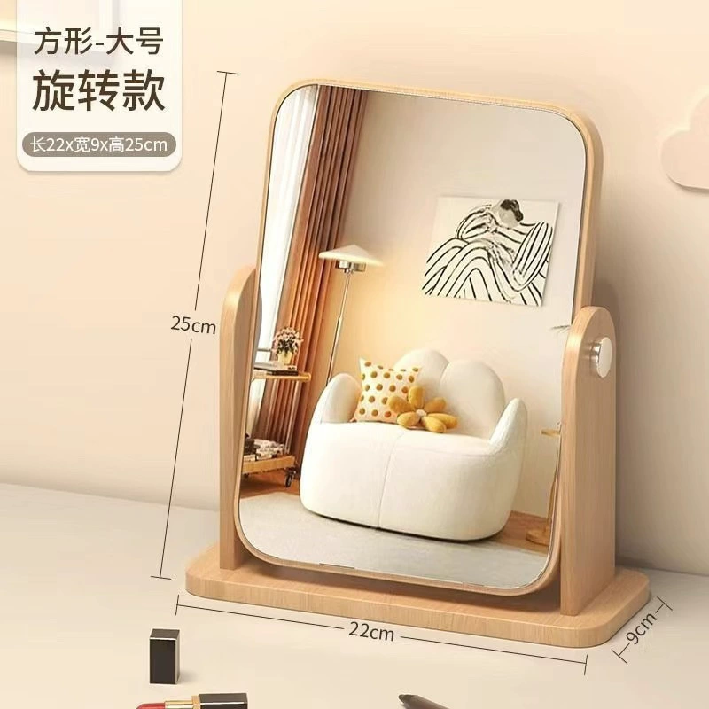 Rotating Table Mirror, Double-Sided Kids Desktop Mirror, 360° Adjustable, Compact 20×17.5×6 cm