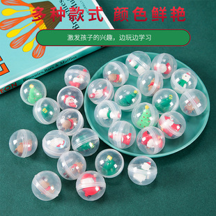 Cartoon 32mm wagon mixed Christmas doll toy one yuan egg game game machine gift ball wholesale