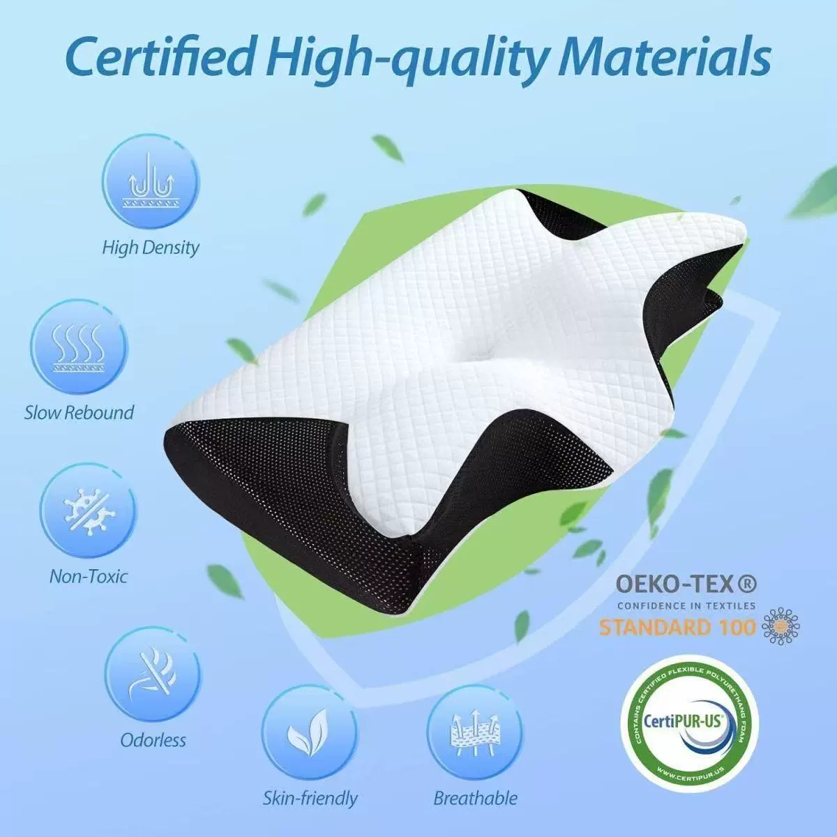 Ортопедическая подушка из пены с эффектом памяти в форме бабочки для защиты шейного отдела позвоночника, улучшения сна, медленного восстановления формы, для студенческих общежитий, съемная и моющаяся.