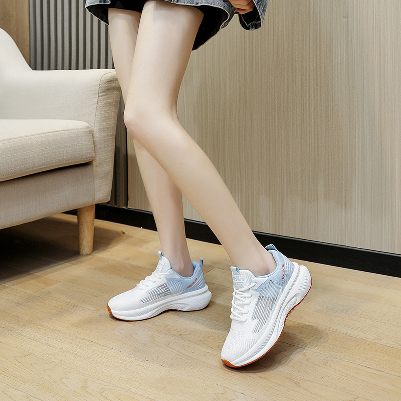 Zapatos de mujer, moda, zapatos de deporte, zapatos de correr ligeros y transpirables, simple comercio exterior al por mayor, zapatos de suela gruesa de mujer