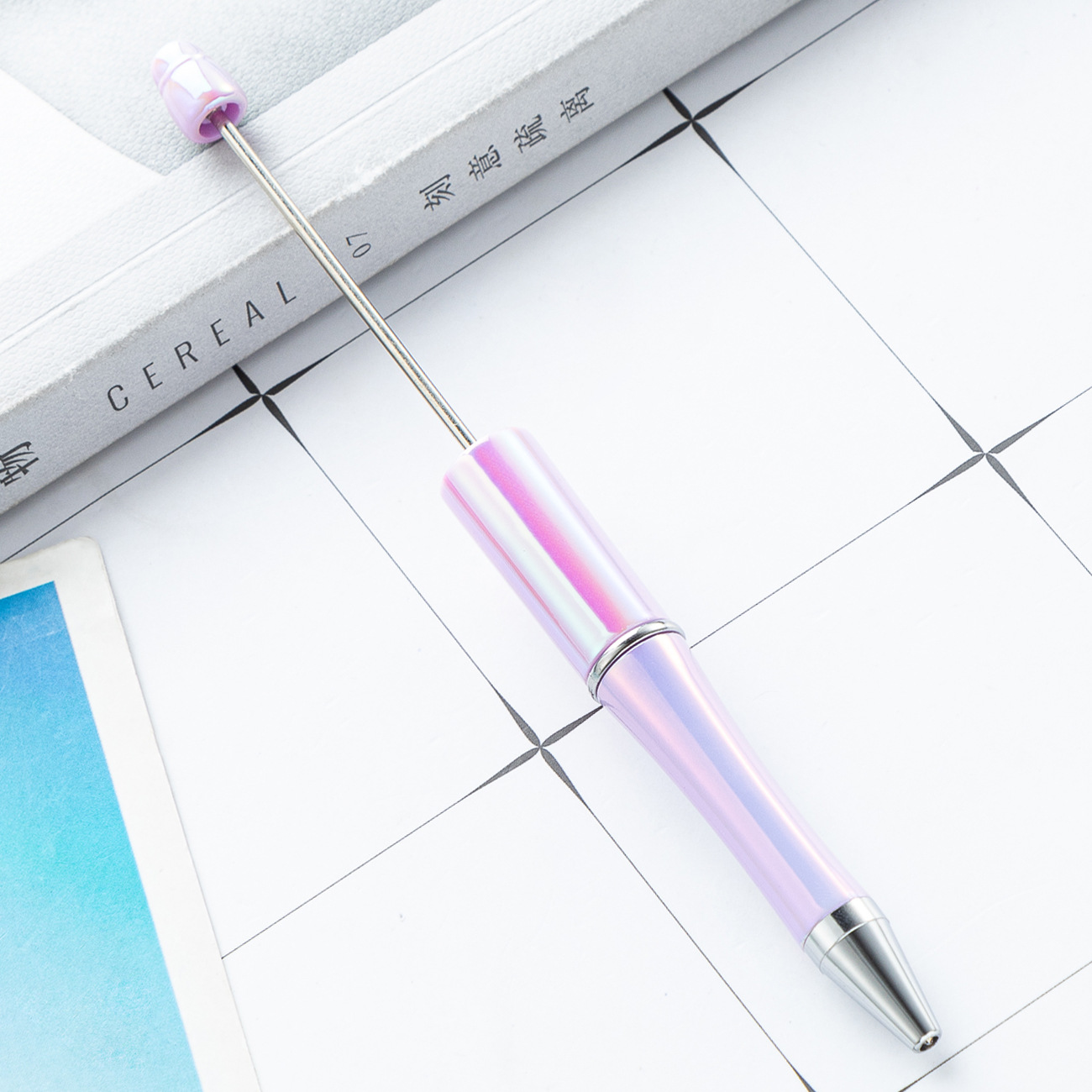 Inventario de bolígrafo de plástico mayorista creativo DIY manuales bolígrafo de plástico UV gradiente nuevo bolígrafo de bola