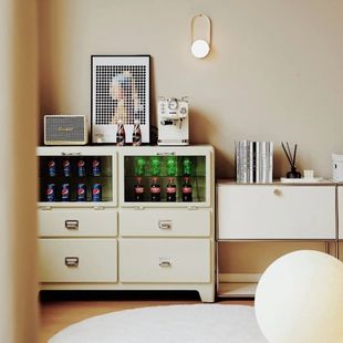 Steel Bedroom Retro Iron Living Room Metal Bucket Cabinet Storage Cabinet Chest of Drawers Entrance Cabinet Sideboard Cabinet