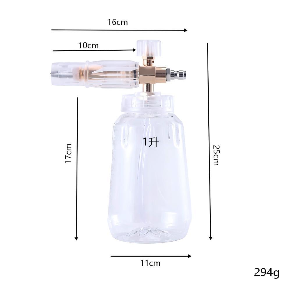 High-pressure car wash water gun No. 4 aluminum transparent PA foam pot direct from manufacturer 1/4 quick connect 1 liter