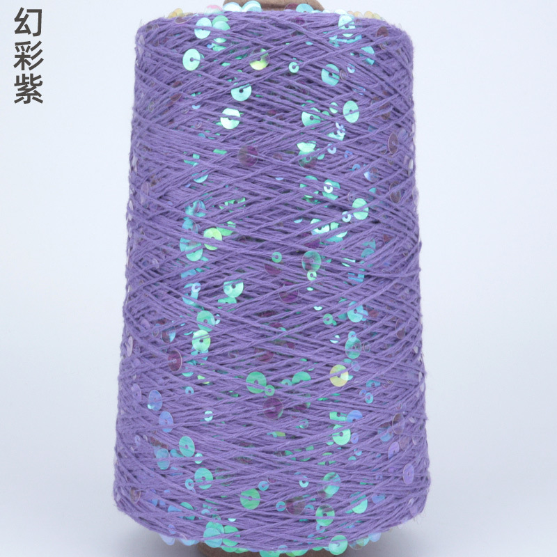 Silk Yue / mano DIY hilo de algodón multicolor brillante 3mm + 6mm sequilla 250 gramos de hilo de aguja de ganchillo