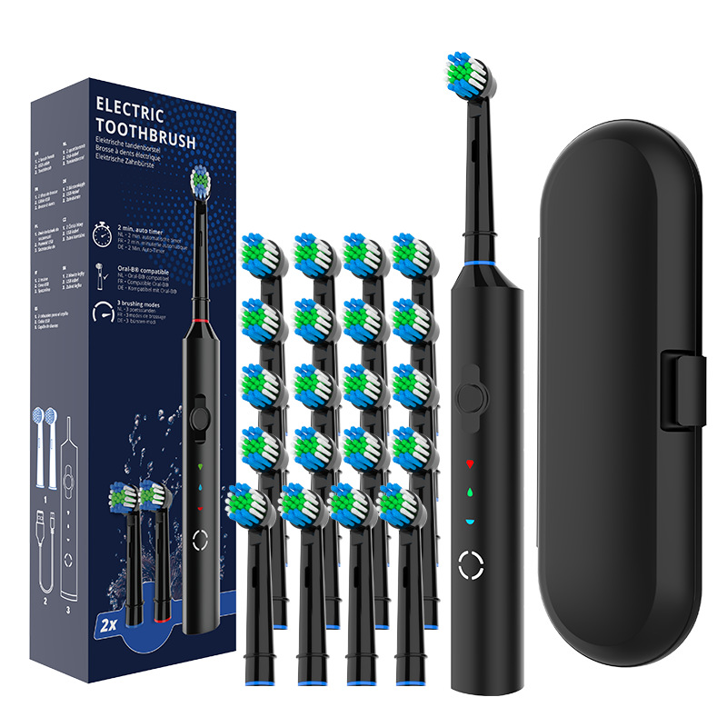 Cross-Border Popular Adult Male and Female Couple Type-C USB Charging Soft-Bristled Frequency Conversion Rotating Electric Toothbrush