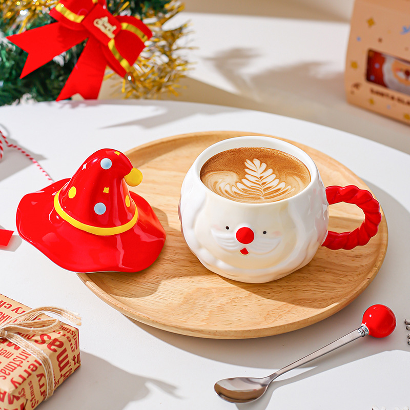 Santa Claus en forma de tazas de cerámica tazas de agua tazas de regalo de Navidad para amigos chicas tazas de café