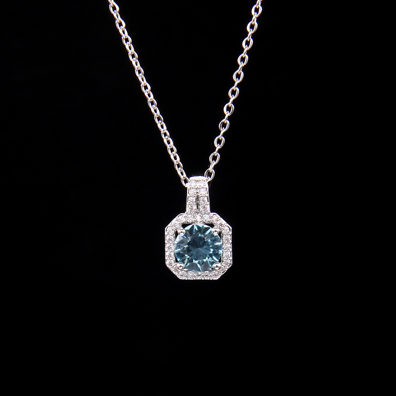 Light Blue Square Diamond (Single Pendant)