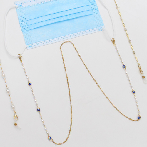 Cross-border creative personalized colorful rice bead chain sunglasses portable lanyard glasses chain multi-functional hanging neck anti-lost chain