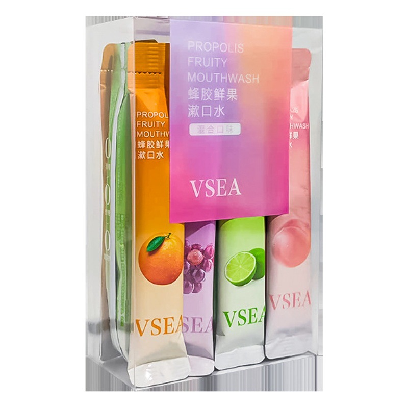 ¡VSEA probióticos enjuague bucal frio fragancia de fruta fría! Limpie el agua dulce miel saliva melocotón desodorante portátil fruta fresca
