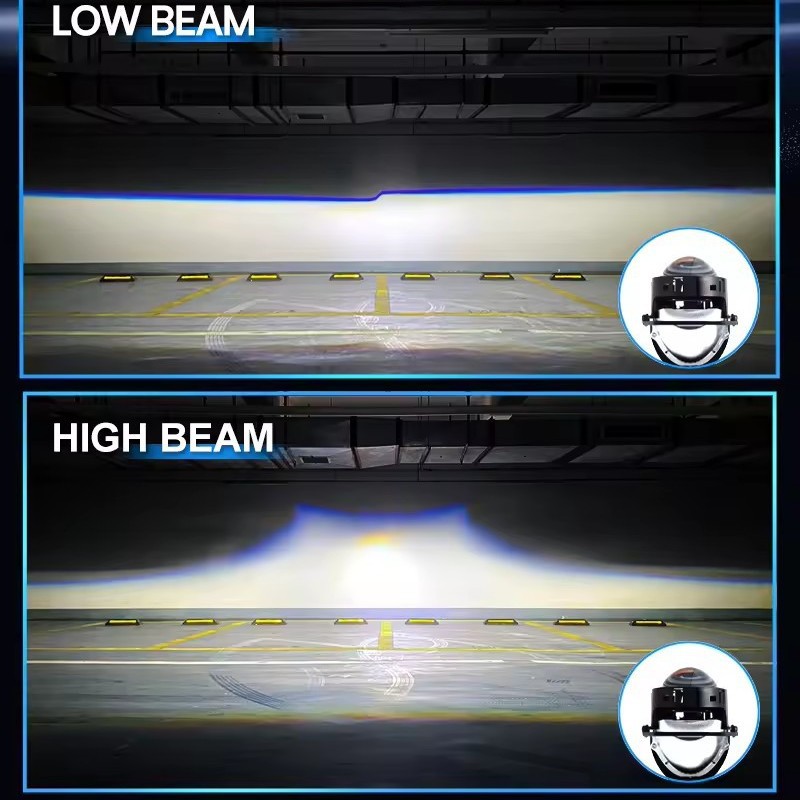 Nueva venta caliente TS9 lente de doble luz de lejos y cerca en un faro de automóvil transformado faro láser 75W