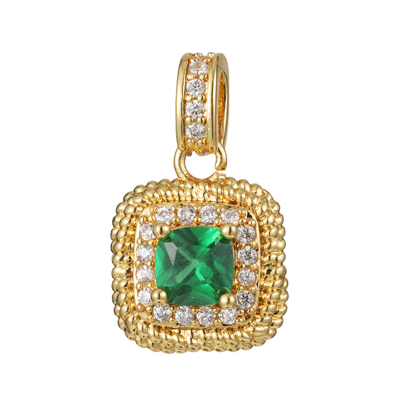 Joyas transfronterizas colgante de rubí esmeralda ligero de lujo accesorios de acero de titanio collar no decolor cadena clavícula
