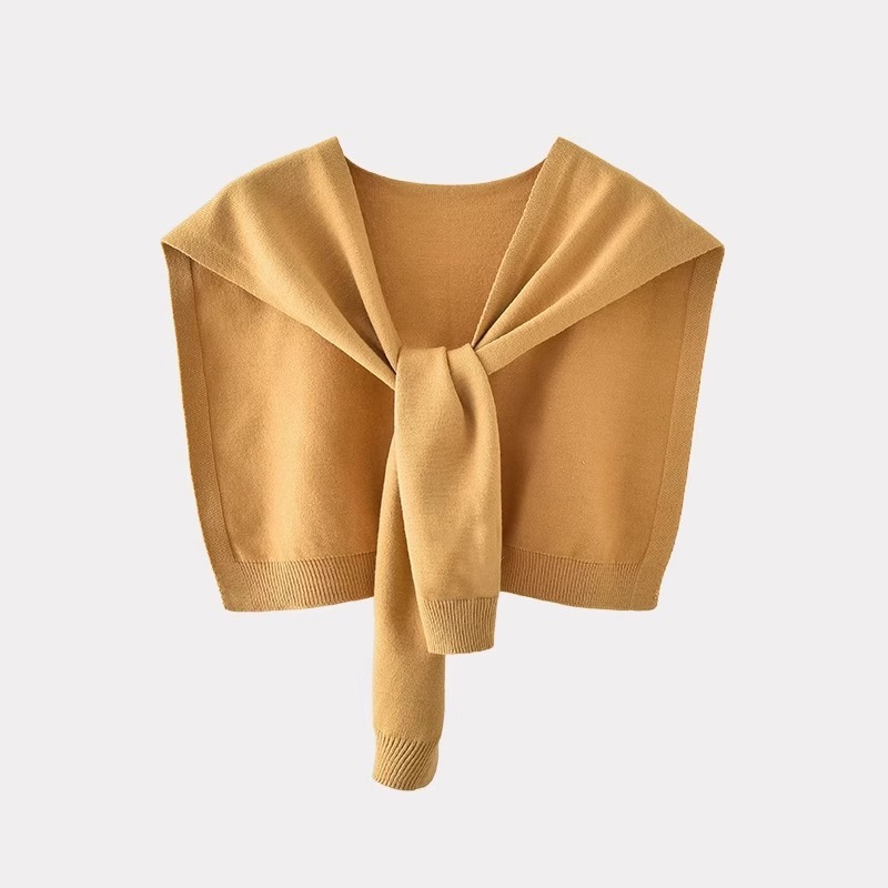 Pequeña capa de punto para mujeres de verano con primavera y otoño nuevo cardigan protector solar hombro delgado capa roja elegante