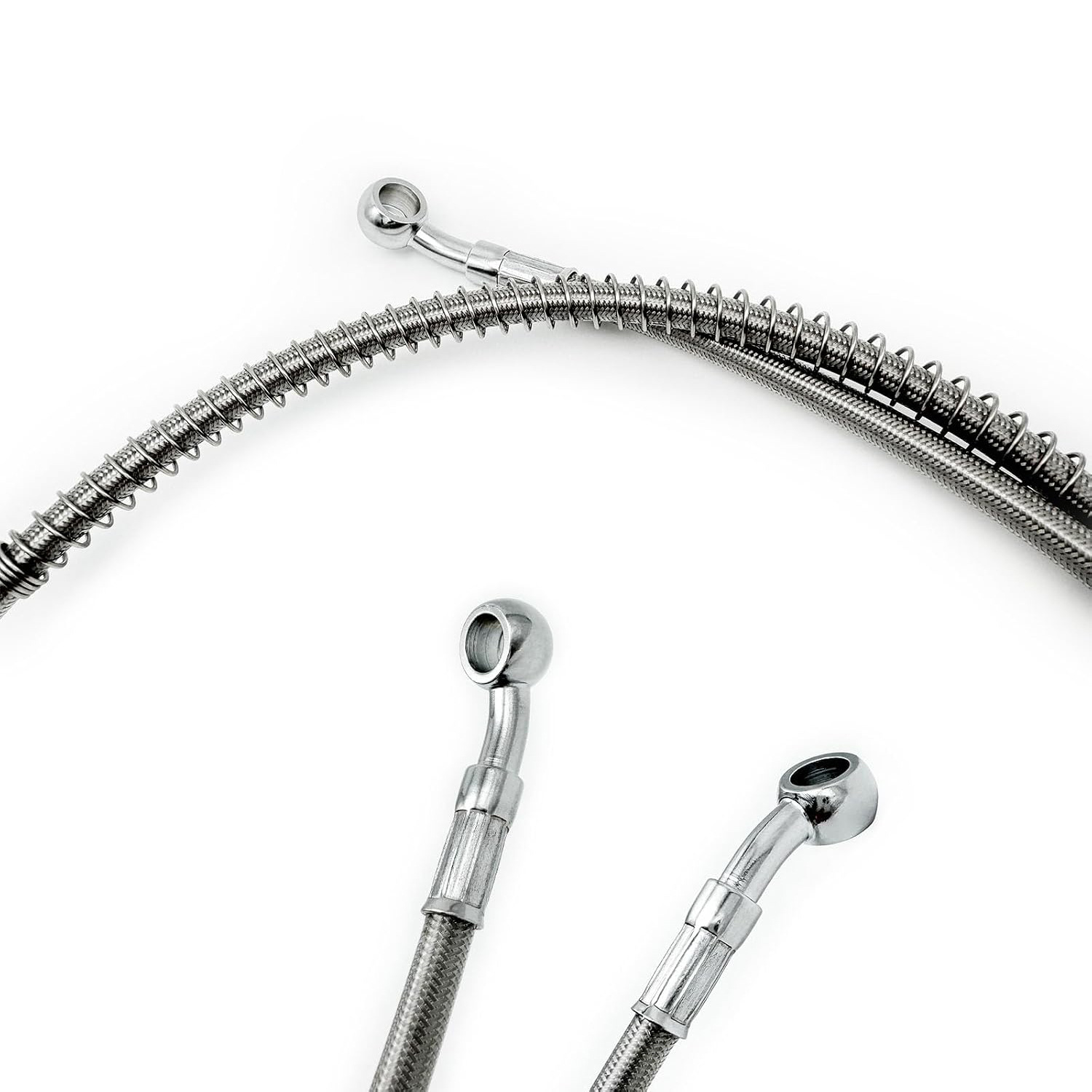 10-500CM steel wire braided brake hose with roller spring, for motorcycle and car modification brake systems