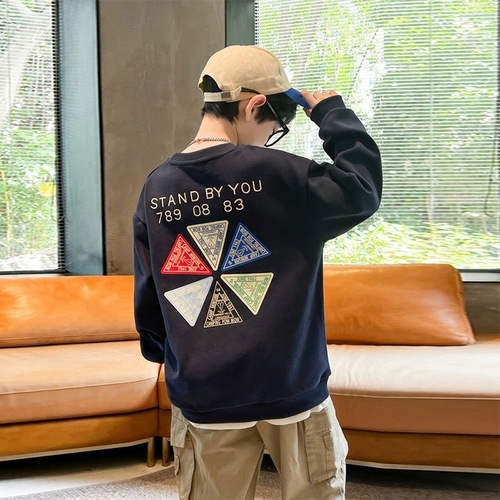 春秋洋气儿童印花卫衣中大潮童宽松休闲单件长袖T恤套头上衣