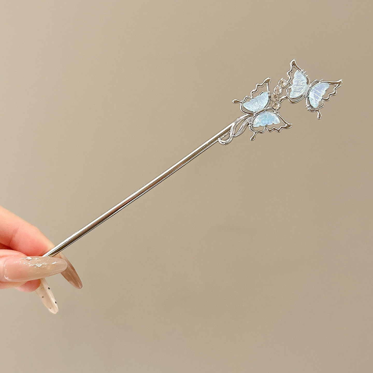 Nueva horquilla de flores de estilo antiguo chino, horquilla de sentido avanzado moderno, horquilla de cabello femenino, horquilla de Hanfu, tocado de horquilla de madera