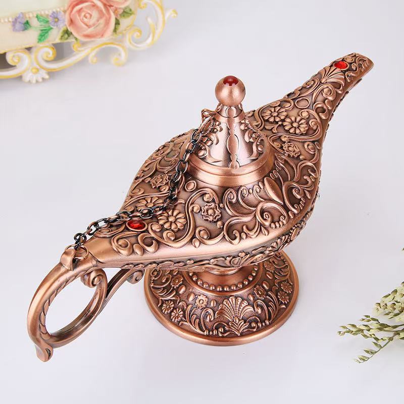 Aladdin's Magic Lamp Wishing Lamp Retro European Crafts Alloy Creative Craft Ornaments Russian Xuchang Lei Aladdin's Magic Lamp Wishing Lamp Retro European Crafts Alloy Creative Craft Ornaments Russian Xuchang Lei