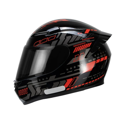 Safety Helmet Venom Cool Harley Motorcycle, Motosiklet kaskı (dəbilqə) - black-and-red-pulse-comfortable-breathable-shock-resistant-and-fall-proof-m
