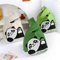 潮流手提包花花伴手礼熊猫系列成都时尚手提袋女针织毛线水桶包