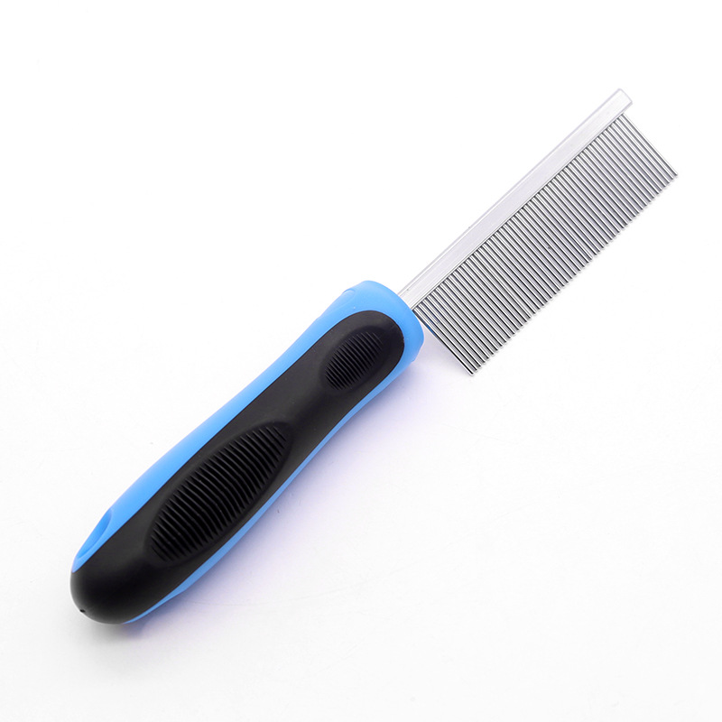 Mascota de belleza peine de doble cara de acero inoxidable peine perro gato peine de eliminación de pelo flotante peine de acero suministros peine de belleza