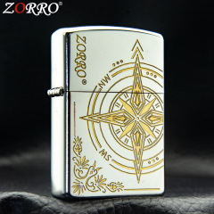 正規品ZORRO佐羅亮クロム2色愛情羅針盤灯油ライター精彫刻代理正規品は卸売りに送ります。