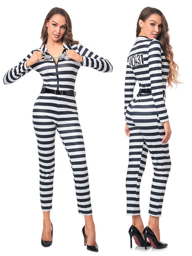 Police uniform firefighter game suit fire suit adult prisoner costume Halloween costume women's performance costume performance