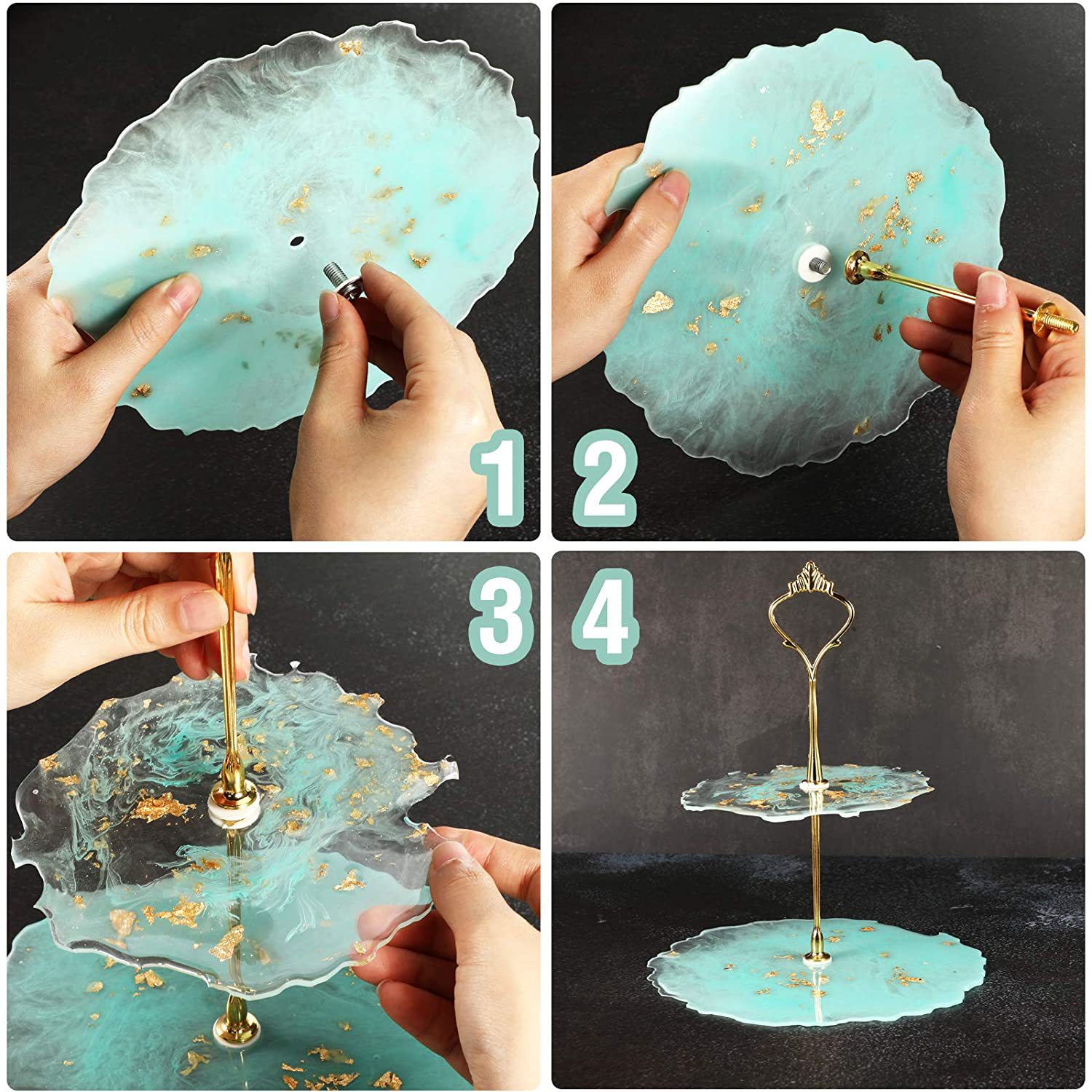 Nueva multi-capa de la Corona amor Ruyi placa estante europeo cumpleaños fiesta tarde té postre pastel placa cadena rack varilla