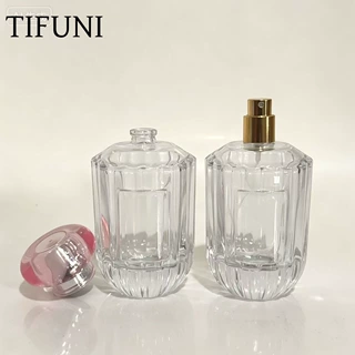 简约玻璃香水瓶 100ml小样香水分装瓶 贴标竖纹香水瓶 小样分装瓶