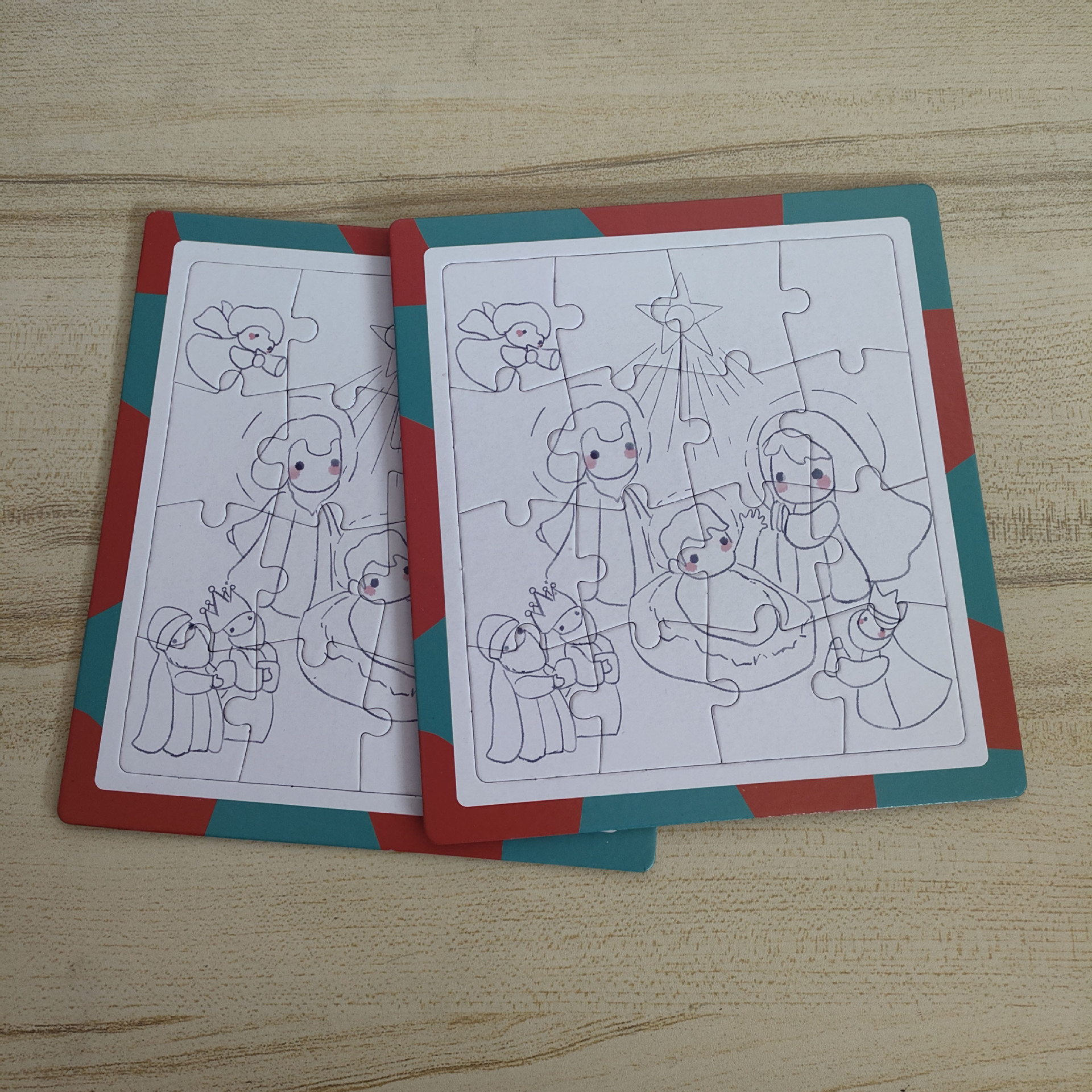 供应纸质白卡拼图智力拼图拼版 广告LOGO加印卡通图片拼图批发