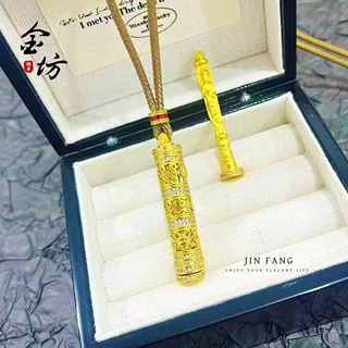 金店同款古法沙金镶钻八宝随身佛吊坠高保色铜镀金随身佛挂坠批发