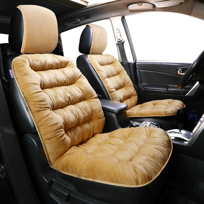 Wholesale Winter Thickened Car Seat Seat cushion, seat cover - beige-single-seat-universal