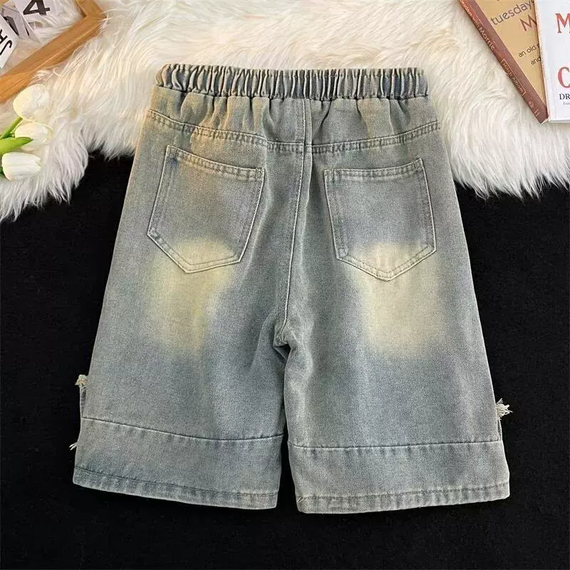 Denim skirt, summer shorts, small design trousers, trend of season