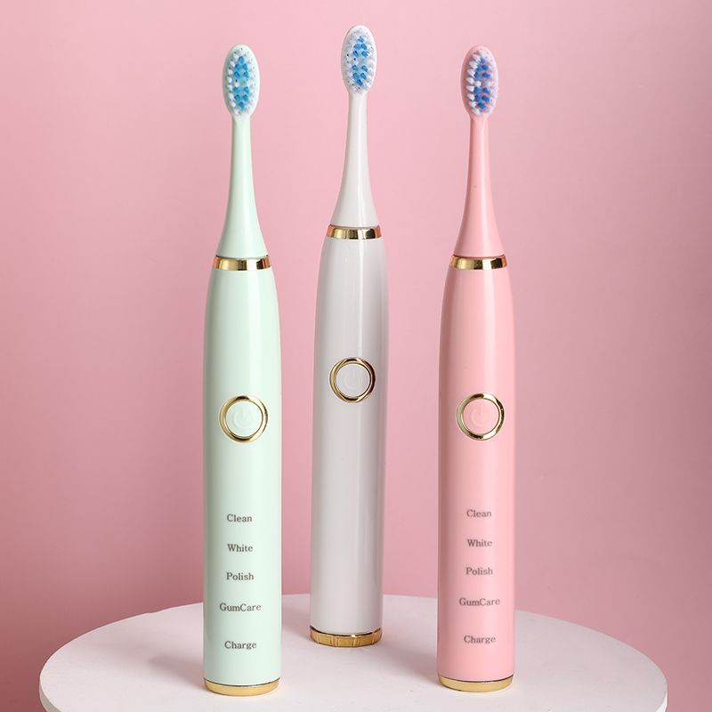 Douyin Student Adult Children's Electric Toothbrush Soft-Bristled Rechargeable Girly Heart Fully Automatic Tooth Cleaning Silent Head
