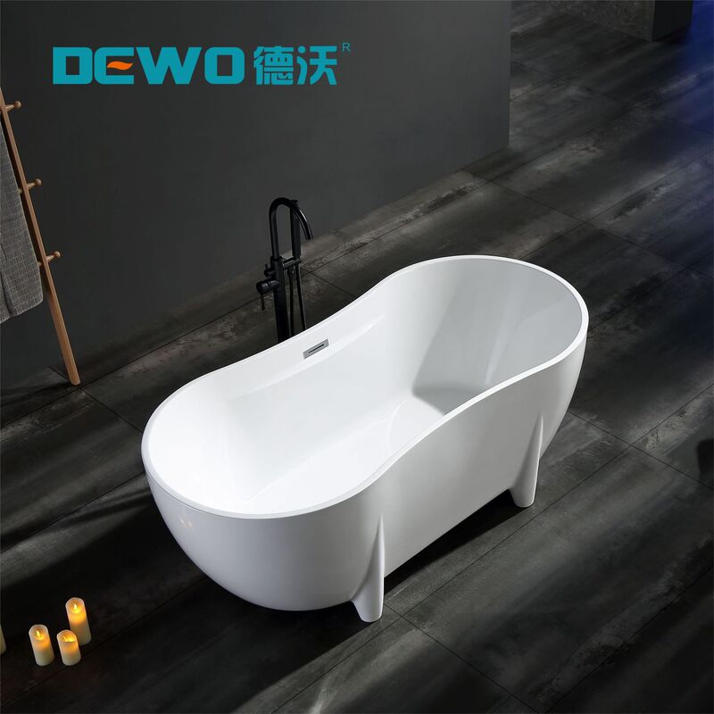 Factory Direct Supply Freestanding Bathtub Acrylic with Feet Oval Hotel Bath Household Adult Bathtub Bathroom