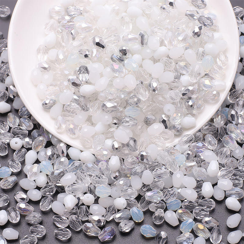 6X8 中穴水滴混合色コントラストカラーグラデーション DIY ガラスビーズ衣類アクセサリーアクセサリーブレスレットジュエリーペンダント|undefined