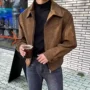 vintage咖色春秋美式夹克
