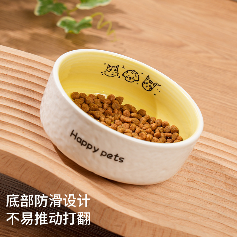 Nuevo conjunto de cuencos de cerámica pintados a mano, cuencos de grano para mascotas, cuencos de agua para mascotas, perros, gatos, bebidas, alimentos