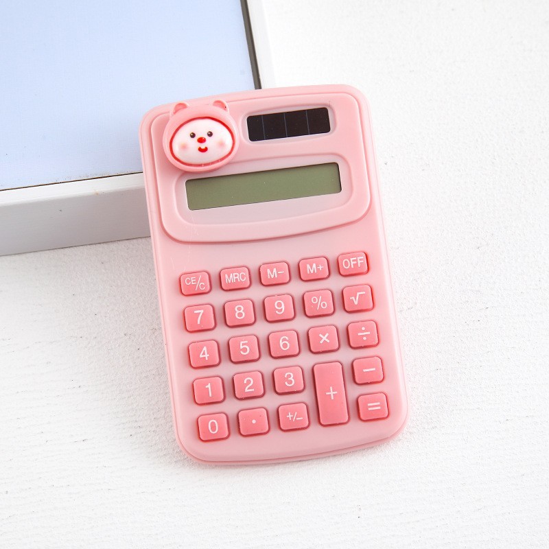 Calculadora mini de dibujos animados, diseño creativo para estudiantes
