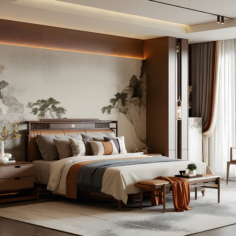 All-Season 5.0 Hotel Furniture Guest Room Bed Box Guest Room Bed Guest Room Large Bed Standard Room Bed B&B Bed Double Bed