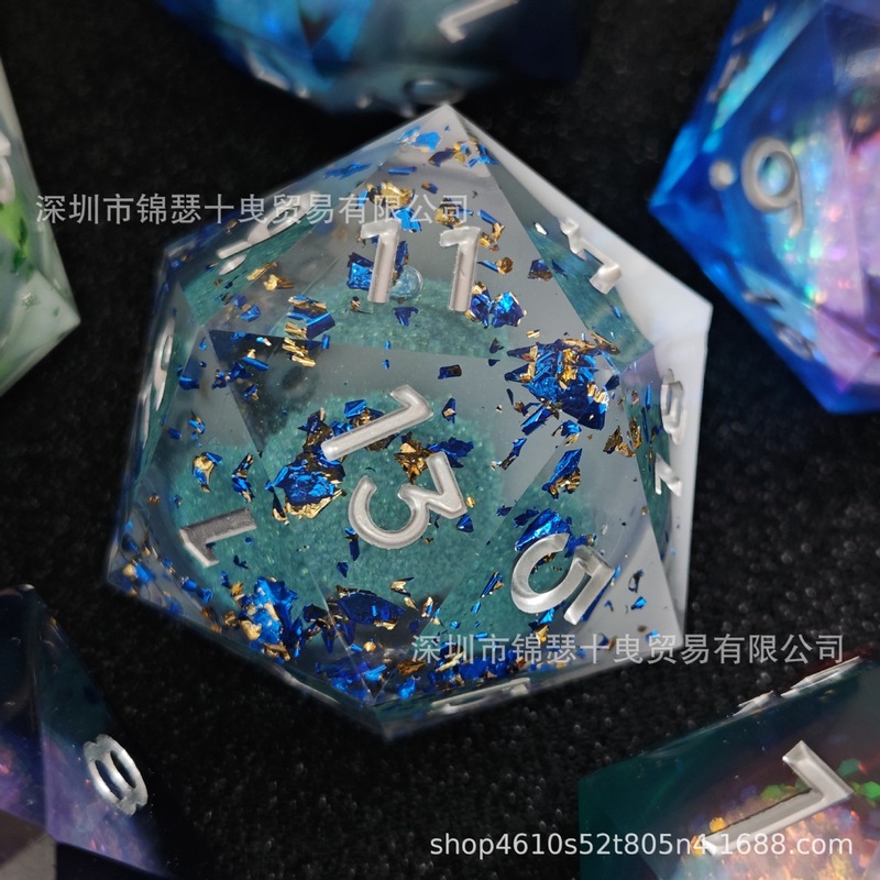 20面巨型树脂骰子可动液芯骰子 DND龙与地下城角色扮演35MM跨境|undefined
