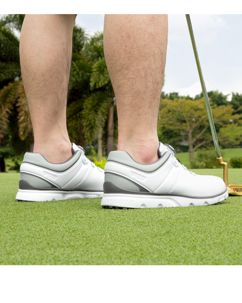 Giày golf nam PGM dây núm xoay đế đinh chống trượt, thoáng khí mùa thu — XZ275 - Trắng xám [Chống thấm nước/Dây giày núm/Đinh chống trượt bên] chi tiết 9