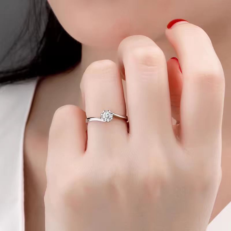 Moissanite Titanium Steel Ring Women, Unique Design, New Style, Light Luxury Ring, High-end Feel, Holiday Gift For_voghion.com