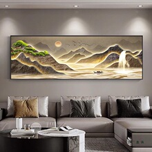 流水生财十字绣2025新款线绣客厅卧室大气手工自己刺绣风景山水画