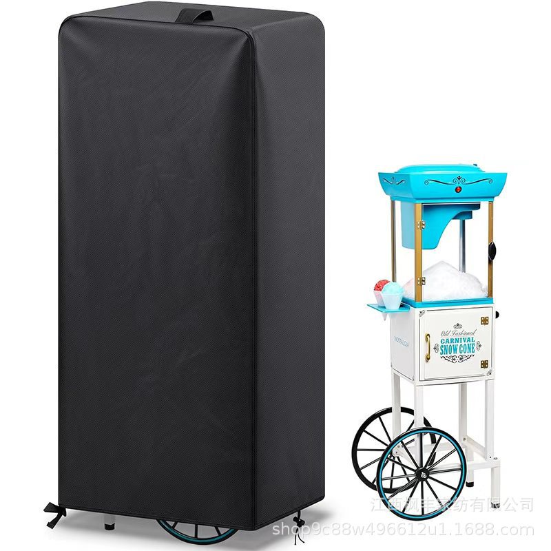 Heavy-Duty Waterproof Outdoor Protective Cover for Ice Shaver Machine, Suitable for Snow Cone Machine Cover, Black Uv Protection Coating