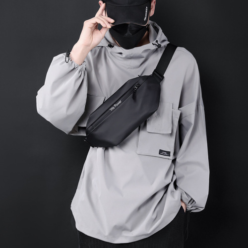 Men's Sports Waist Bag, Unisex Crossbody Bag Large Capacity Chest Bag Korean Style Multifunctional Sports Fitness Casual Single Shoulder Bag