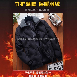 直播爆款灰鸭绒秋冬季立领羽绒服男士时尚百搭保暖轻薄翻领羽绒服
