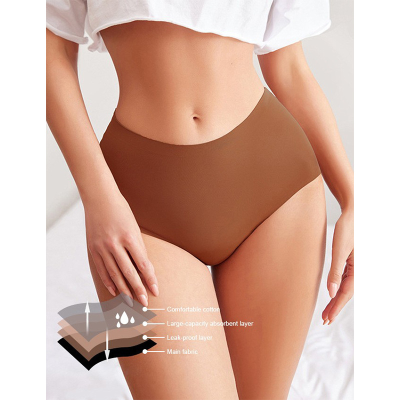 Transfronterizas damas cuatro capas pantalones sanitarios sin trazas a prueba de fugas cintura alta seda de hielo transpirable sin toallas sanitarias