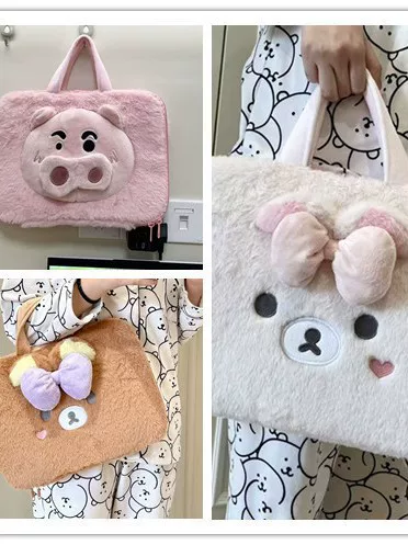 Multiple Cute Plush Laptop Bags 14inch 16inch Tablet Portable Document and Test Paper Storage Tote Bags Wholesale